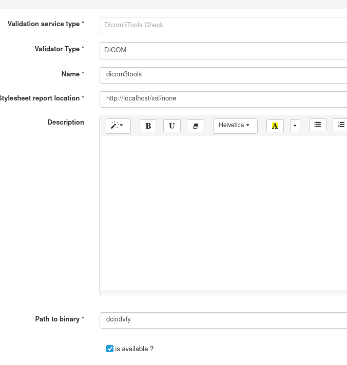 Dicom3tools validation service